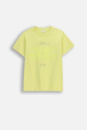 COCCODRILLO marškinėliai trumpomis rankovėmis, geltoni, WC6143203NBJ-004-164, 164 cm 