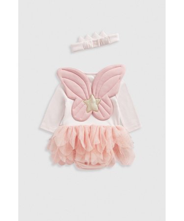 MOTHERCARE suknėlė ilgomis rankovėmis ir galvos juosta, IF546 80 