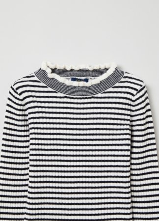 OVS GIRL3-10Y TRICOT 2H 8-9 BLACK-STRIPED WHITE 001913468 