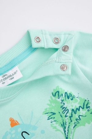 COCCODRILLO smėlinukas ilgomis rankovėmis DRAGONS BOY NEWBORN, žalias, WC5112102DBN-031-086, 86 cm 