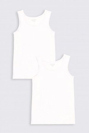 COCCODRILLO apatiniai marškinėliai be rankovių BASIC UNDERWEAR, balti, 104/110 cm, 2 vnt., ZC2407207BAU-001 ZC2407207BAU-001-164