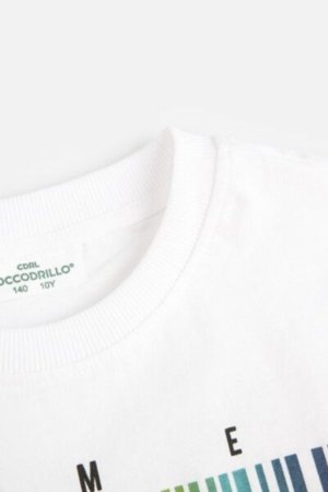 COCCODRILLO marškinėliai EVERYDAY BOY A, balti, ZC4143211VBA-001-152, 152 cm 