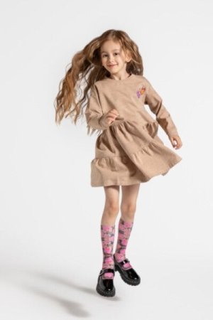 COCCODRILLO suknelė MYSTIC NATURE GIRL KIDS, smėlio spalvos, ZC4129101MGK-002-122, 122 cm 