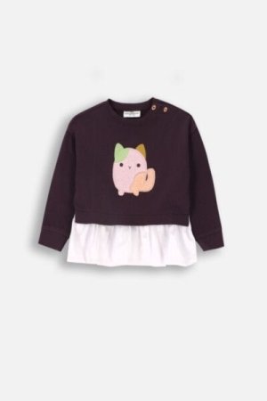 COCCODRILLO marškinėliai PASTELOVE GIRL NEWBORN, violetiniai, ZC4143102PGN-016-086, 86 cm 