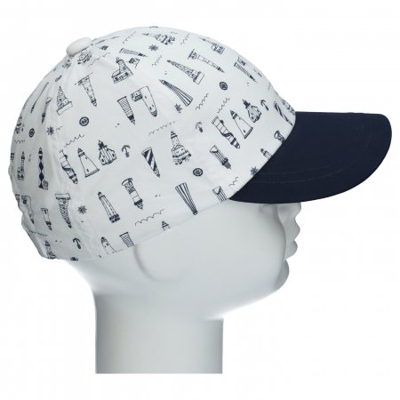 TUTU kepurė su snapeliu, balta/tamsiai mėlyna, 3-006566, 46/50 cm 3-006566 white/navy