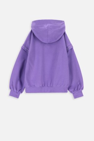 COCCODRILLO džemperis su gobtuvu GRUNGE SPACE GIRL JUNIOR, violetinis, ZC3132301GGJ-016 ZC3132301GGJ-016-128