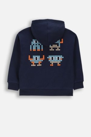 COCCODRILLO susegamas džemperis su gobtuvu, tamsiai mėlynas, cm 