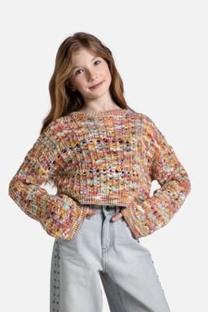 COCCODRILLO megztinis NOSTALGIC MEADOW GIRL JUNIOR, spalvotas, WC5172103NGJ-022-164, 164 cm 