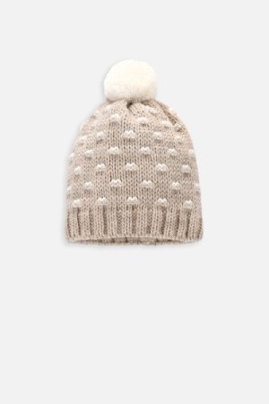 COCCODRILLO kepurė ACCESSORIES WINTER GIRL, smėlio spalvos, ZC3364301AWG-002 