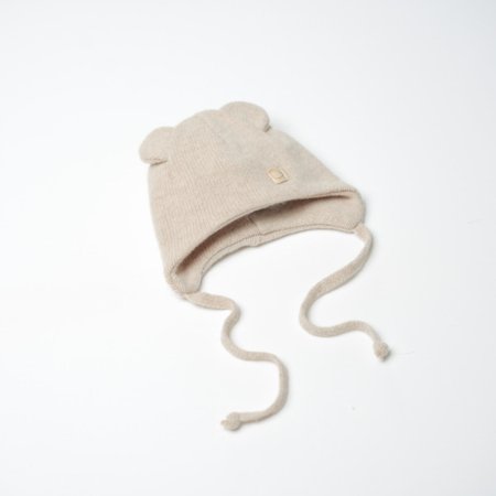 VILAURITA megzta kepurė, dviejų sluoksnių, kreminė, art 1119, 40 cm 