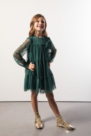 COCCODRILLO suknelė, žalia, ZC5128105EJG-011-152, 152 cm 