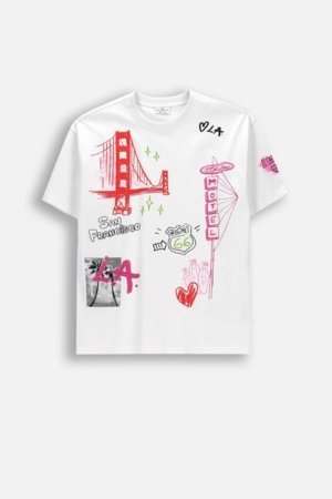 COCCODRILLO marškinėliai trumpomis rankovėmis, balti, cm 