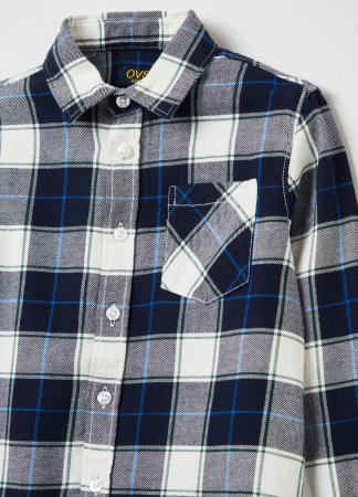 OVS BOY3-10Y SHIRTS L/S 2M 3-4 BLUE CHECK 001825452 