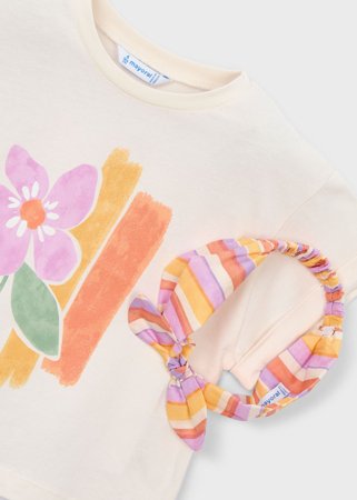 MAYORAL marškinėliai trumpomis rankovėmis ir galvos juosta, bone, 3.010-94, 122  cm 