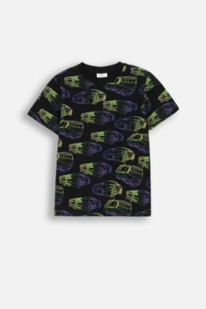 COCCODRILLO marškinėliai EVERYDAY BOY A, juodi, ZC4143218VBA-021-122, 122 cm 