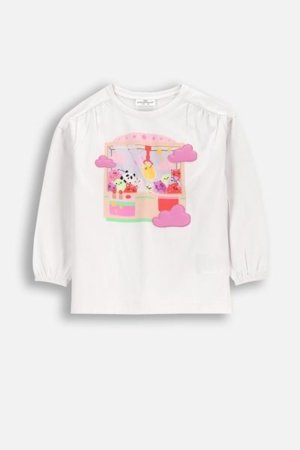 COCCODRILLO marškinėliai ilgomis rankovėmis REBEL GIRL KIDS, balti, WC5143102RGK-001-122, 122 cm 