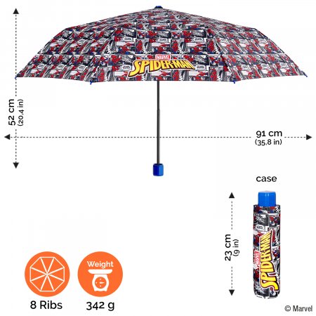 PERLETTI mini skėtis Spiderman 50/8, 75389 75389