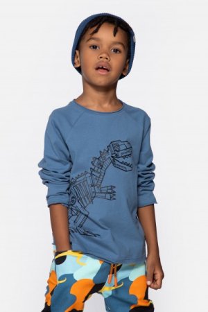 COCCODRILLO marškinėliai ilgomis rankovėmis DESERT EXPLORER KIDS, mėlyni, WC4143102DEK-014-0 