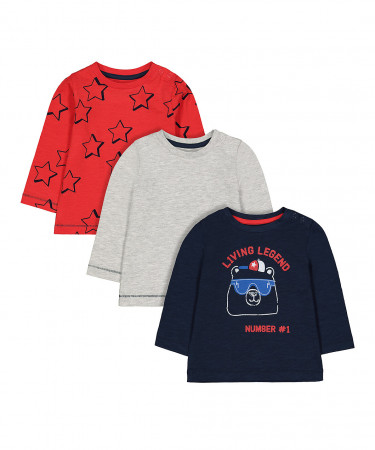 MOTHERCARE Marškin?liai ilgom rankov?m, 3 vnt., TB719 341876