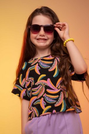 COCCODRILLO marškinėliai trumpomis rankovėmis JUNGLE MIX GIRL KIDS, juodi, WC3143202JGK-021 WC3143202JGK-021-092