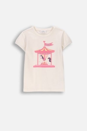 COCCODRILLO marškinėliai trumpomis rankovėmis, kreminiai, WC6143207FGK-003-092 