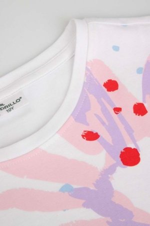 COCCODRILLO marškinėliai trumpomis rankovėmis EVERYDAY GIRL C, balti, WC5143210VGC-001-152, 152 cm 