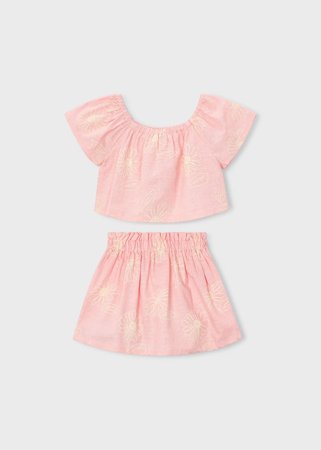 MAYORAL marškinėliai trumpomis rankovėmis ir sijonas, blossom, 3.947-59, cm 