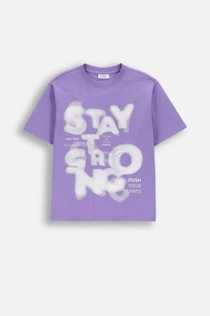 COCCODRILLO marškinėliai trumpomis rankovėmis, violetiniai, WC6143209MBJ-016-140, 140 cm 