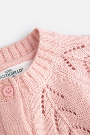 COCCODRILLO megztinis CUTE GIRL NEWBORN, powder pink, ZC4172201CGN-033-086, 86 cm 