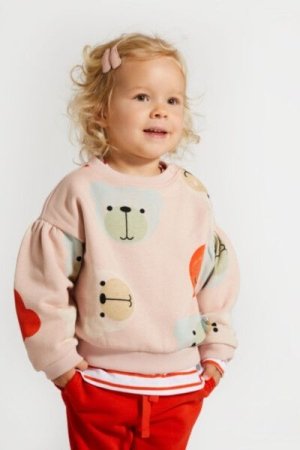 COCCODRILLO džemperis CUTE GIRL NEWBORN, powder pink, ZC4132602CGN-033-086, 86 cm 