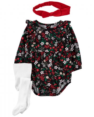 CARTER'S smėlinukas ilgomis rankovėmis, galvos juosta ir pėdkelnės, 1M079910 1M079910