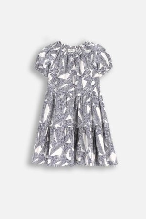COCCODRILLO suknelė trumpomis rankovėmis HAPPY RETRO GIRL KIDS, spalvota, WC5128201HGK-022-122, 122 cm 