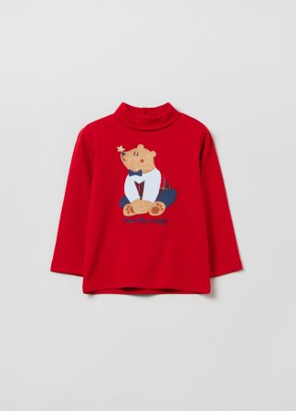 OVS BOY9-36M T-SHIRT L/S 2H 9-12 RED 001926487 